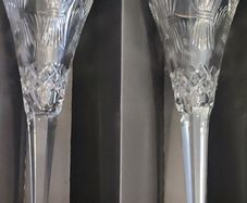 Waterford Crystal Millennium \"Prosperity\" Toasting Champagne Flutes Pair in Box