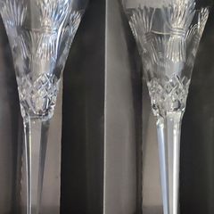 Waterford Crystal Millennium \"Prosperity\" Toasting Champagne Flutes Pair in Box