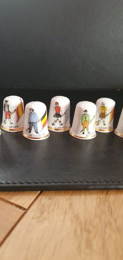 Collection of Bone China Thimbles Flags Of the World