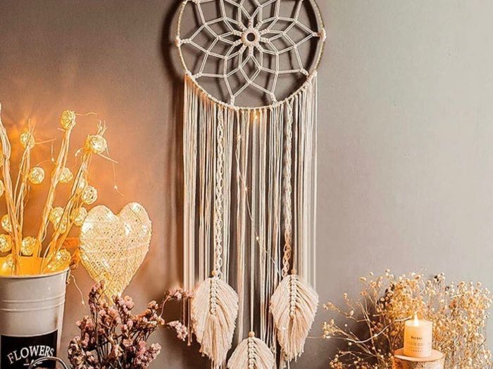 Dream Catchers for Bedroom-Macrame Woven Wall Hanging Handmade Dreamcatcher with Tassel (MULTIPLE STYLES)