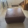 brown leather pouffe Image 3