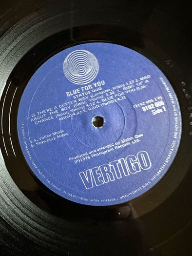 Status Quo. Rare South African misprint   Front and back sleeve reversed. Blue for you in vg condition