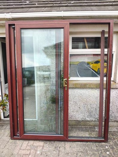 upvc rosewood sliding door