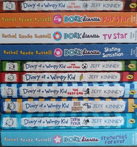 Books set: Diary of Wimpy kids and Dork diaries