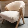 Ex Display Cream Fabric Armchair Image 4