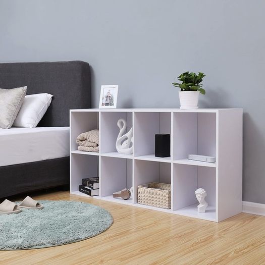 New 8 Cube Bookcase Storage Display Shelf Freestanding Cabinet Unit - FREE P&P