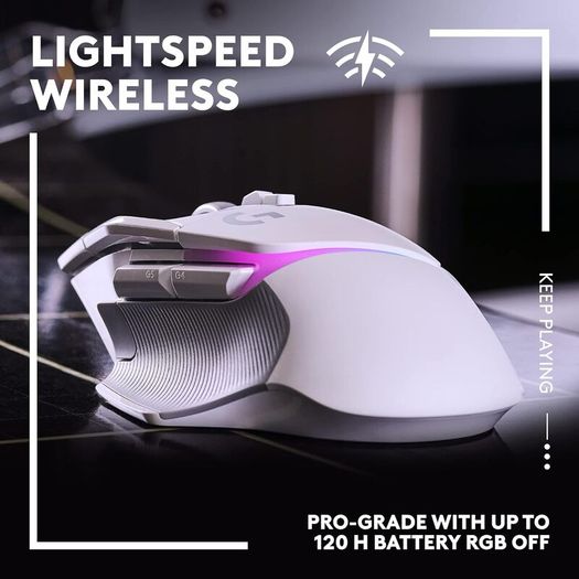 Logitech G502 X PLUS LIGHTSPEED Wireless RGB Gaming Mouse - Optical mouse with LIGHTFORCE hybrid switches, LIGHTSYNC RGB, HERO 25K gaming sensor, compatible with PC - macOS/Windows - White