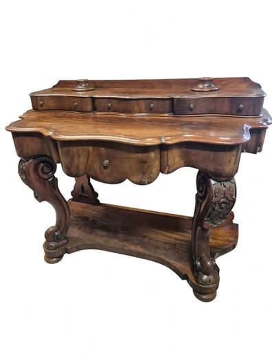 victorian mahogany serpentine console table