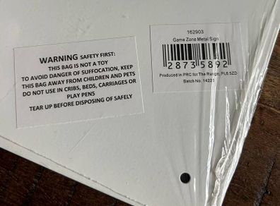 Game Zone Metal Sign - Brand New