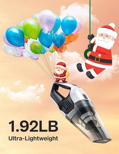 Vacuum Cleaner, Powerful Suction Portable Lightweight Hand Held Vacum Cordless with 25-30Mins Long Runtime Rechargeable Battery Quick Charge for Home Car Carpet Stairs Pet Hair Cleaning