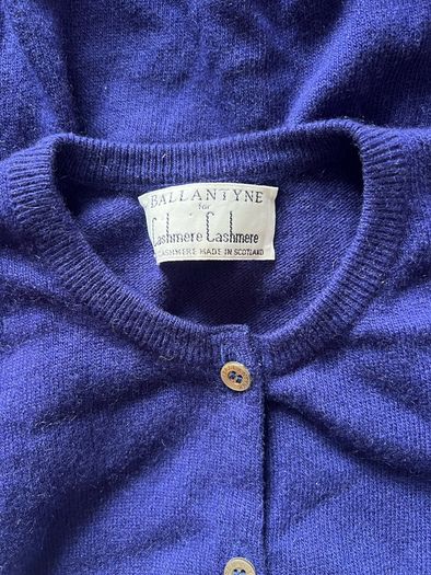 Vintage 100% cashmere Ballantyne of Scotland Cardigan blue purple