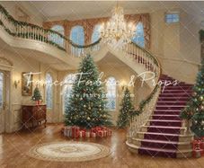 fancy fabric Christmas backdrop