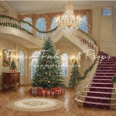 fancy fabric Christmas backdrop
