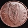 #781 - Ireland - 1940 - Half Penny - EF -  KM.10 Image 2