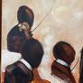 Large Original Jazz Orchestra Painting Abstract Musicians with Cello & Violins (80x80 cm) Image 2