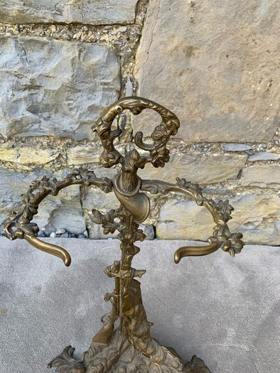 Antique Art Nouveau Brass Hunting Stand.