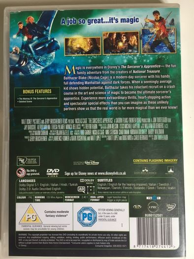 The Sorcerer's Apprentice (Disney) [2010] Nicolas Cage, Jay Baruchel, Alfred Molina, Teresa Palmer & Monica Bellucci [Movie DVD]