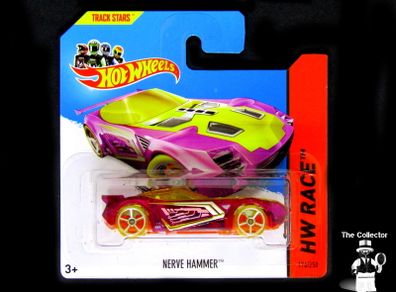 Hot Wheels Nerve Hammer Pink And Yellow Hot Wheels 2014 Mattel Diecast HW Race 176/250 Brand New Factory Sealed