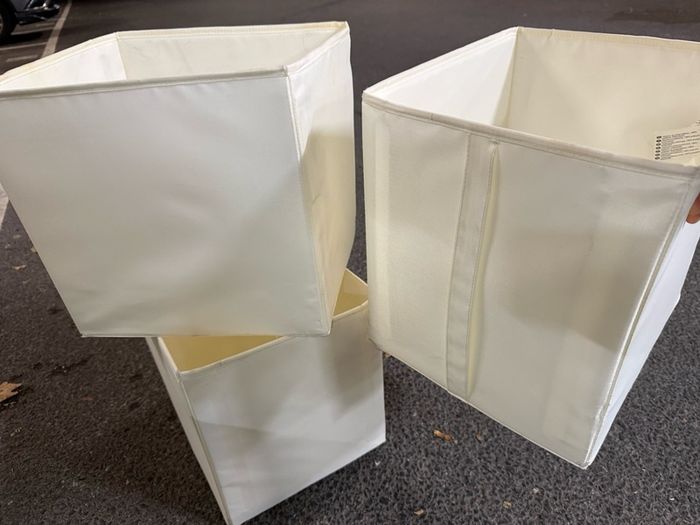 3 pre-owned IKEA DRONA fabric storage cubes