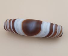 Vintage Suliemani Yemeni Eyes Stripe Pattern Agate Bead Amulet