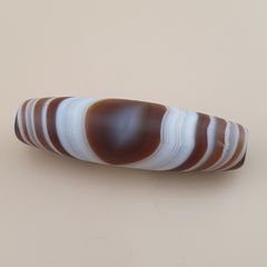 Vintage Suliemani Yemeni Eyes Stripe Pattern Agate Bead Amulet