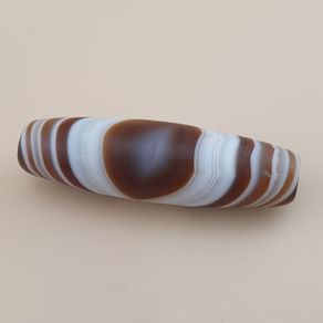 Vintage Suliemani Yemeni Eyes Stripe Pattern Agate Bead Amulet