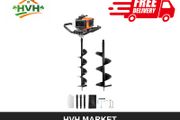 52cc Petrol Post Hole Digger with 6 &amp; 10in Bits