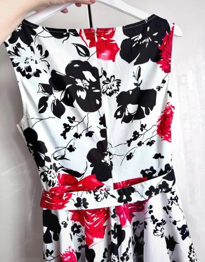 Belle Poque Floral Fit & Flare Dress UK 14/16 Full Skirt Vintage Style