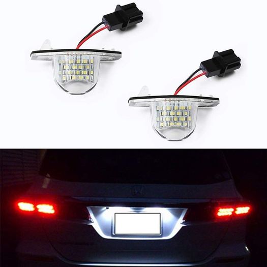 2Pcs LED Car Number License Plate Light For Honda Crv Fit Odyssey Jazz Hrv Frv CR-V Stream 12V SMD 18 LED Number Lamp