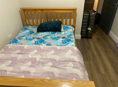 bed with mattress