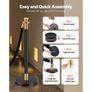 6 Pcs Crowd Control Barrier with 4 Black Velvet Ropes, 5 ft Stainless Steel Stanchion Post Queue with Sand Injection Hollow Base for Theater, Party, Wedding, Exhibition, Black Image 5