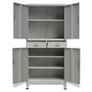 Office Cabinet with 4 Doors Steel 90x40x180cm Grey Image 6