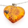Natural Baltic Amber Heart 925 Silver Necklace Image 3