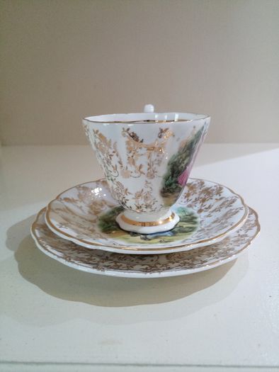 Bone China Tea Trio / Set, 22k Gold Rim