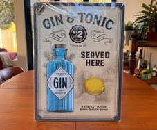 Gin Metal Sign - perfect for home bar