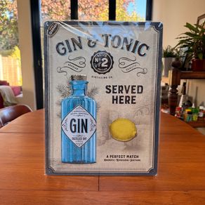Gin Metal Sign - perfect for home bar