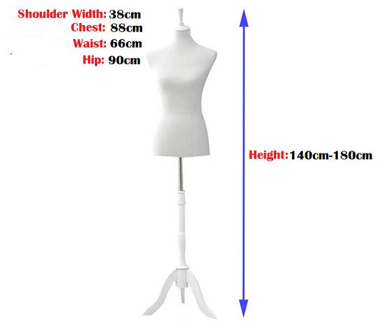 New Womens Tailors Bust Dummy (White) - FREE Delivery