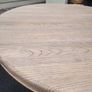 Beautiful solid oak & hand painted - antique French style dining table and with 4 rattan/ weave chairs Image 6