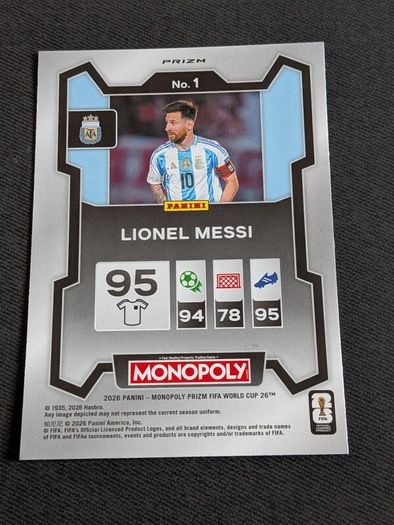 Monopoly Prizm Fifa World Cup 2026 Lionel Messi Argentina Four Corners Blue Wave