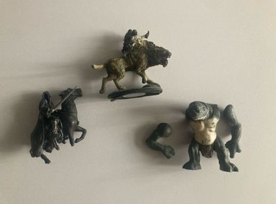 3 x Lord of the Rings Metal Figures NLP Warg Rider Nazgul Troll