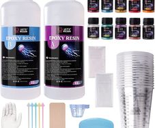Crystal Epoxy Resin Kit, 44oz Resin Starter Kit for Beginners, Epoxy Resin Art starter Kit for Craft, Fast Cure Resin, Jewelry, Tumbler, Paintings (FREE POSTAGE)