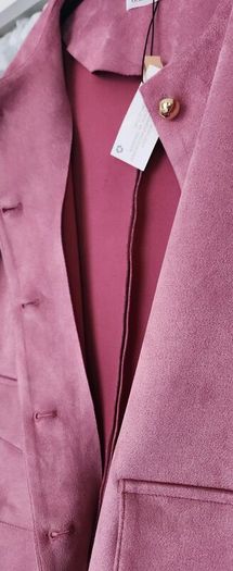Lovely Faux Suede pink Jacket from Dunnes. Size Sml.