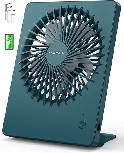 USB Desk Fan, 2000mAh Portable USB Fan 3 Speeds Rechargeable Mini Fan Battery Fan Last 4-16hrs, 180 Degree Adjustable Table Cooling Fan 30dB Silent Fan for Bedroom, Office, Library, Travel (FREE POSTAGE)