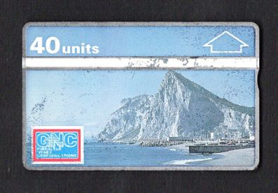 1991 Gibraltar 40 unit Northern Face Of The Rock (Landis & Gyr (Optical)) Phonecard