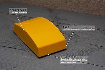 Glass Polish 15913 Hand Sanding Block, Hook & Loop Handheld Sanding Pad | 125 x 65 mm