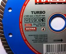 7", 180mm diamond blade, disc for re-inforced concrete