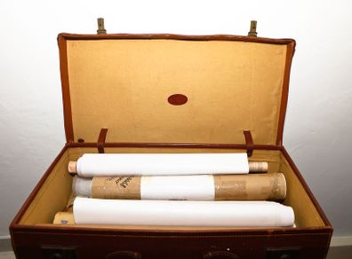 Vintage Leather Brown Suitcase