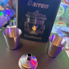 wedding gift Liverpool whiskey hip flask
