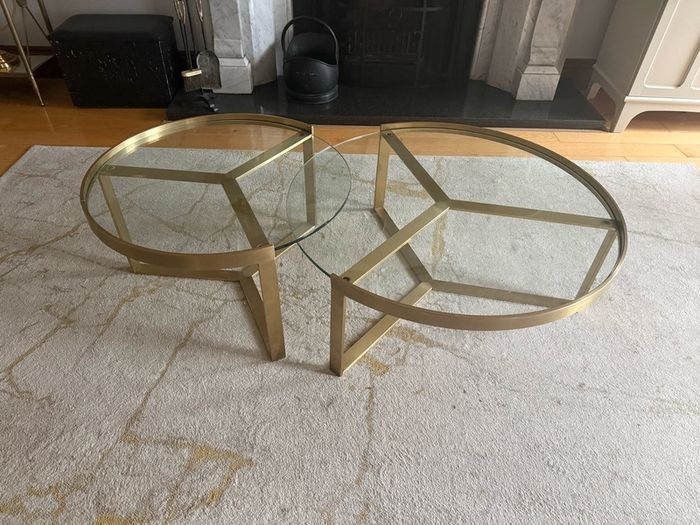 Made.com - Aula nest of two glass and brass coffee tables