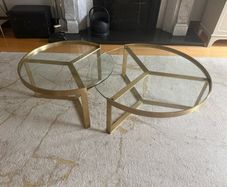 Made.com - Aula nest of two glass and brass coffee tables